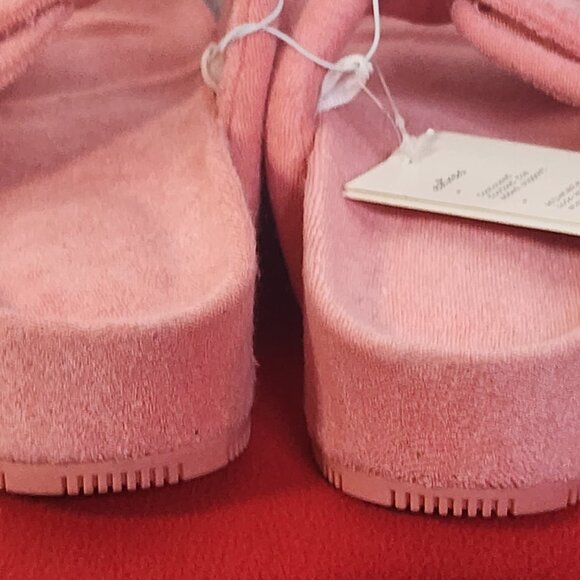 A New Day Coral Orange Contoured Footbed Adj Hook Loop Strap Platform Sandals 10 - Picture 6 of 16